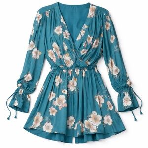 Free People | Tuscan Dreams Floral Long Sleeve Top Size Small